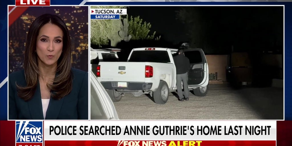 Police searched Annie Guthrie’s home Saturday night