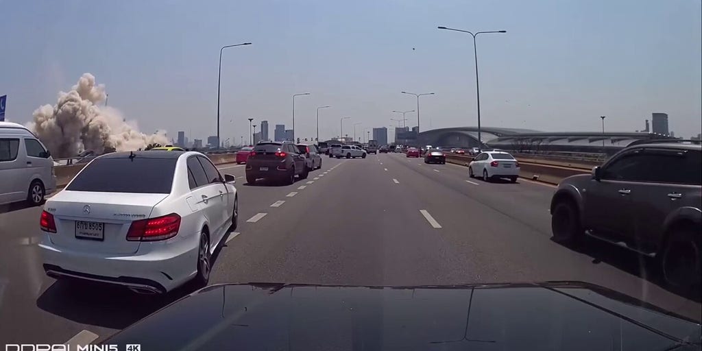 Dashcam video captures Bangkok apartment building collapse