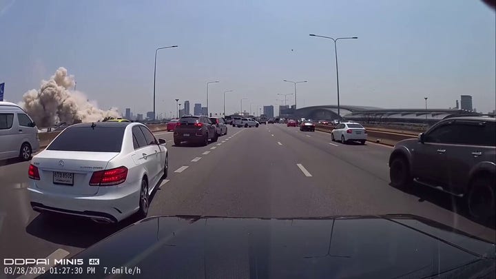 Dashcam video captures Bangkok apartment building collapse
