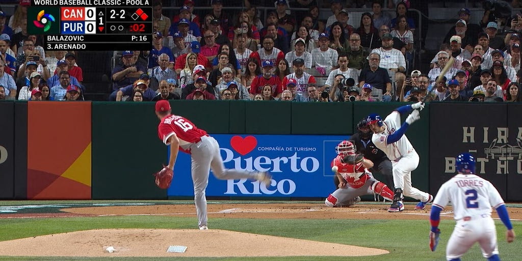 Nolan Arenado picks up first hit in WBC with single, giving Puerto Rico early lead over Canada