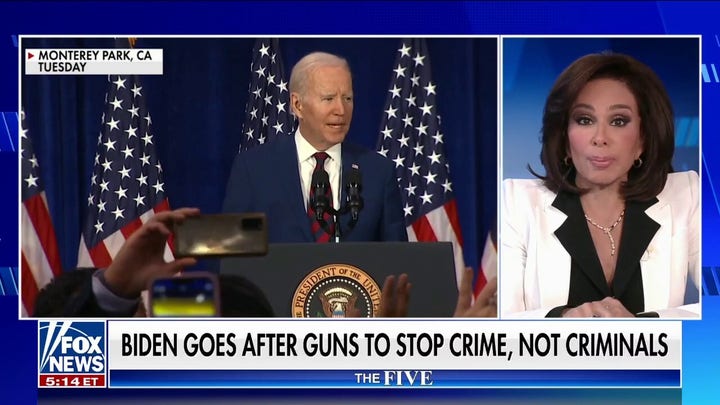 Judge Jeanine Pirro: Does Biden actually think criminals are going through the legal channels to buy guns?