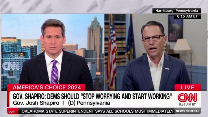 Pennsylvania Gov. Shapiro criticizes CNN for not calling out Trump's 'lies' during debate with Biden