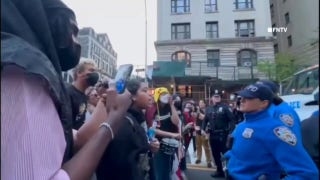 Anti-Israel protesters at CUNY rush NYPD line, harass officers - Fox News