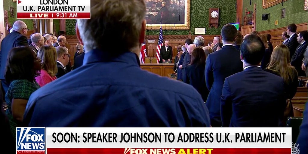 Speaker Johnson addresses UK parliament amid Trump's push to own Greenland