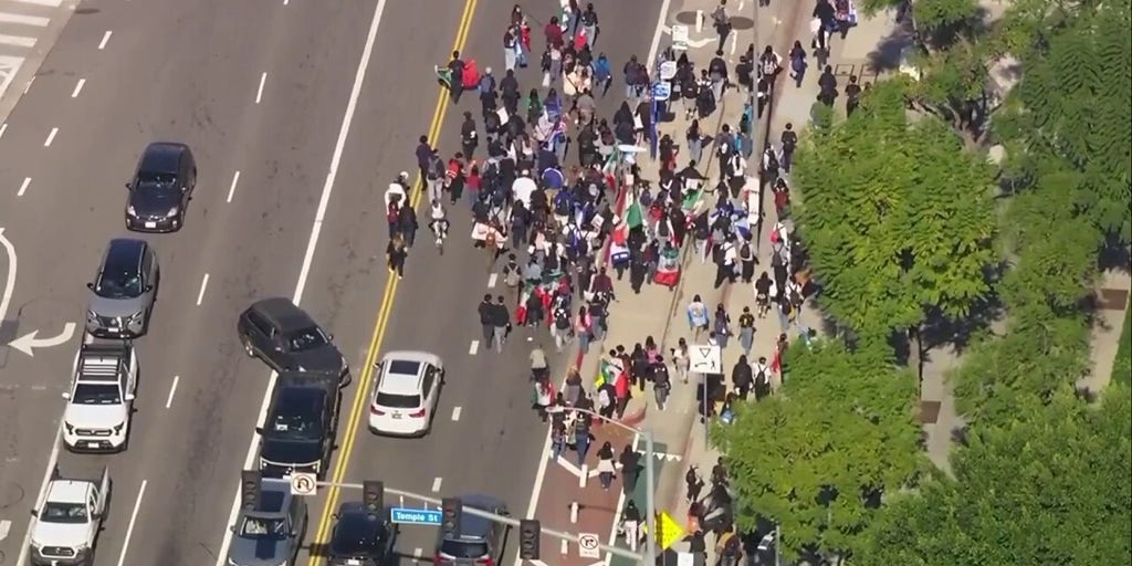Anti-ICE protesters 'fight' with federal agents in downtown Los Angeles