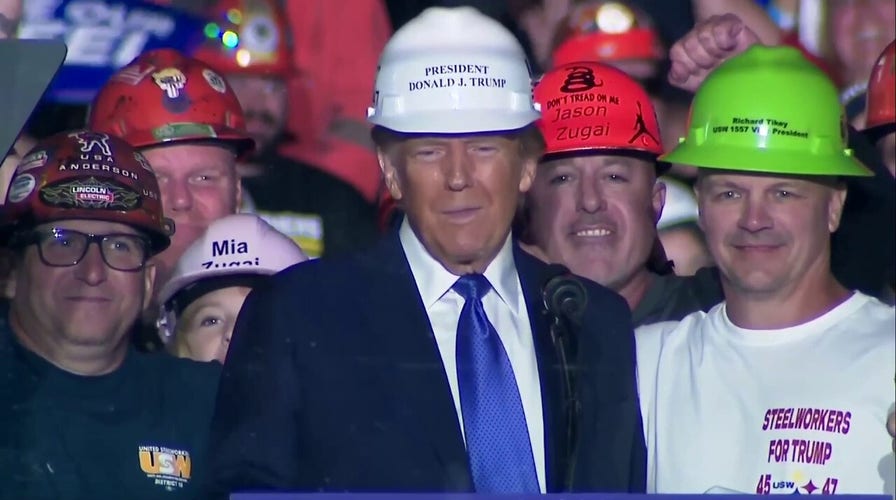'Hero' Donald Trump given custom hard hat from Pennsylvania steelworkers