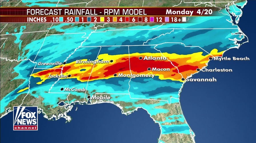 Severe weather forecast through Monday
