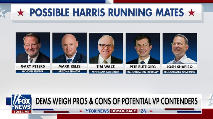 Kamala Harris looks to make VP decision by early August
