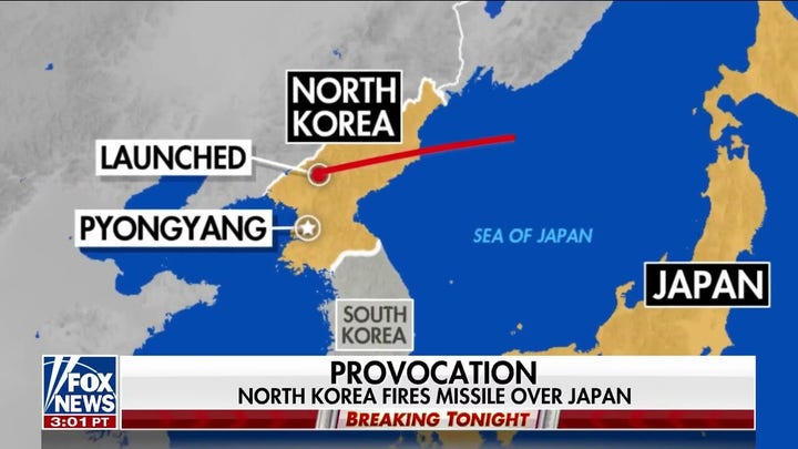 North Korea fires ballistic missile over Japan 