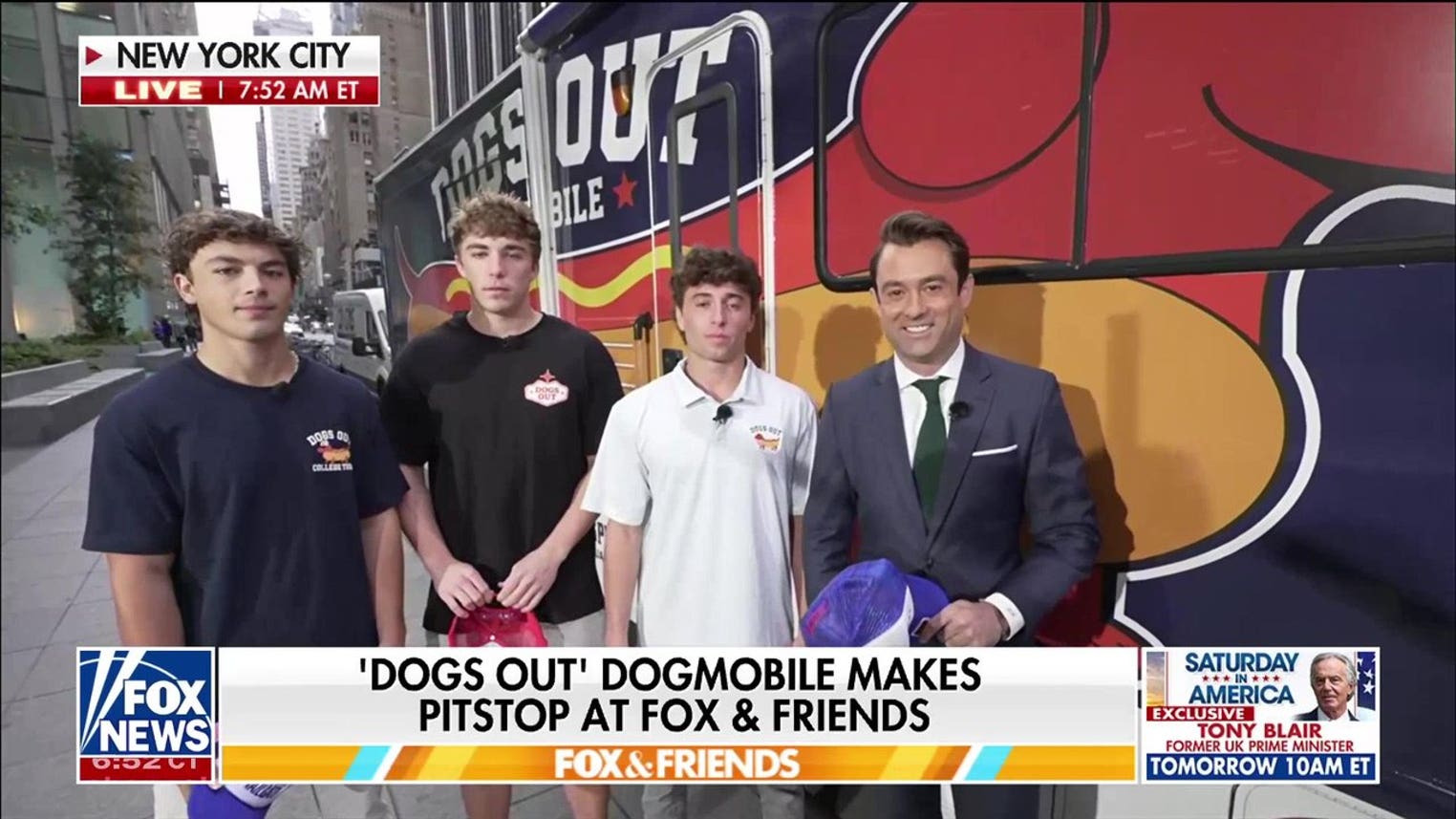 Dogs Out college campus tour brings hot dog eating showdown to 'Fox & Friends'