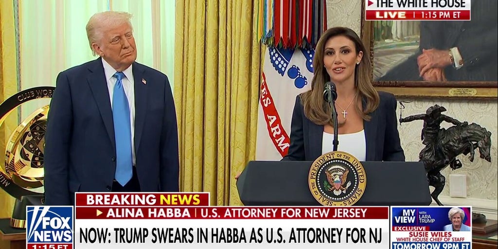Trump joins Alina Habba’s swearing-in ceremony for US attorney