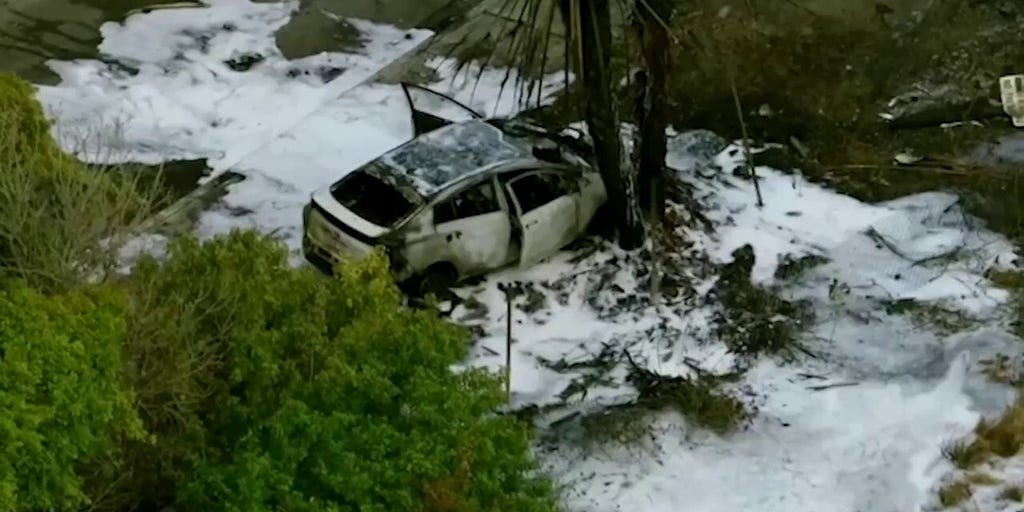 Florida small plane crash site seen from the air