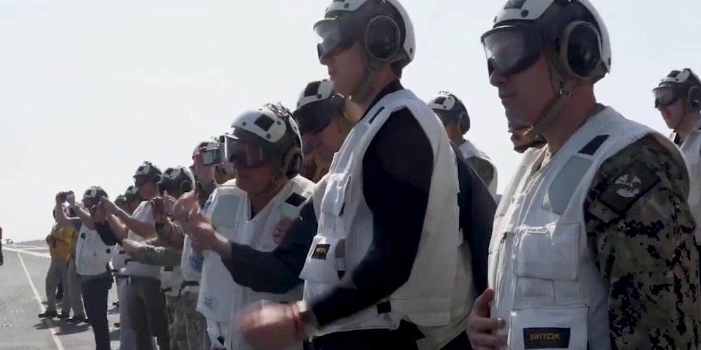 Steve Witkoff, Jared Kushner visit aircraft carrier in Middle East amid Iran tensions