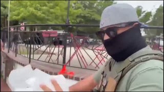 Agents rip down anti-ICE sign in DC amid takeover: 'Taking America back'