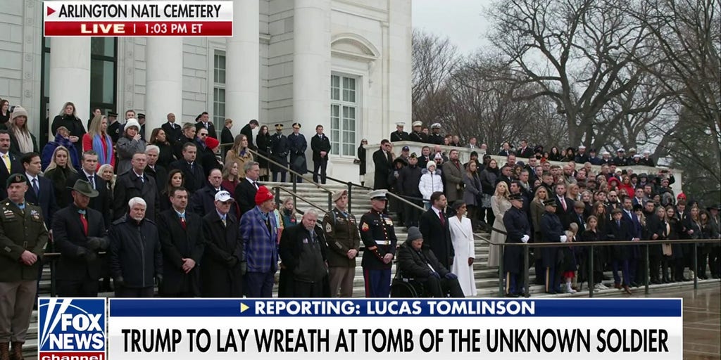 Trump pays tribute to soldiers at Arlington Cemetery wreath ceremony