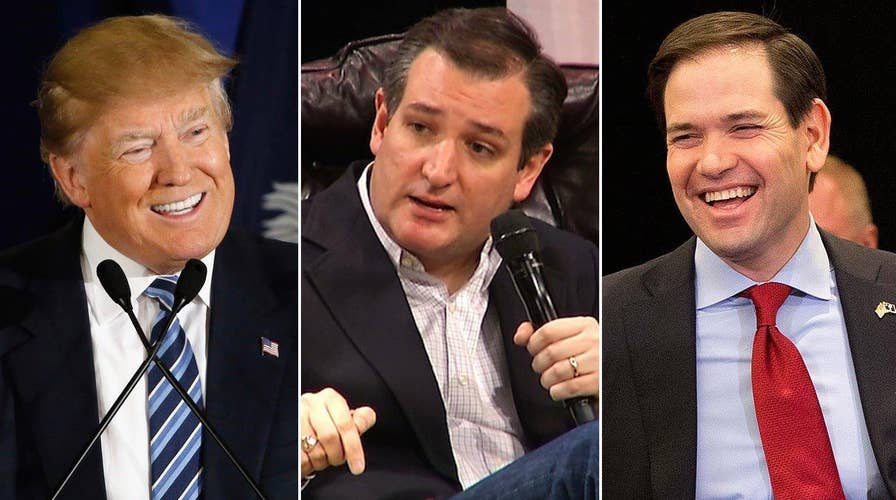 Trump leads in South Carolina, Rubio and Cruz vie for second
