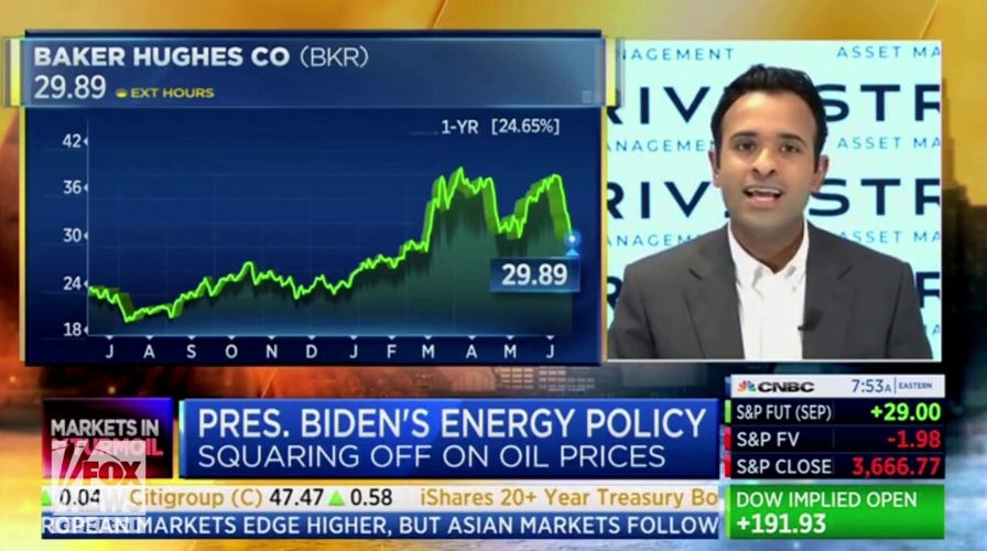 On CNBC, Vivek Ramaswamy hits Biden for policies targeting oil production