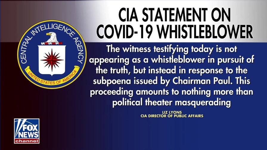 CIA calls COVID whistleblower hearing ‘political theater’ in new statement
