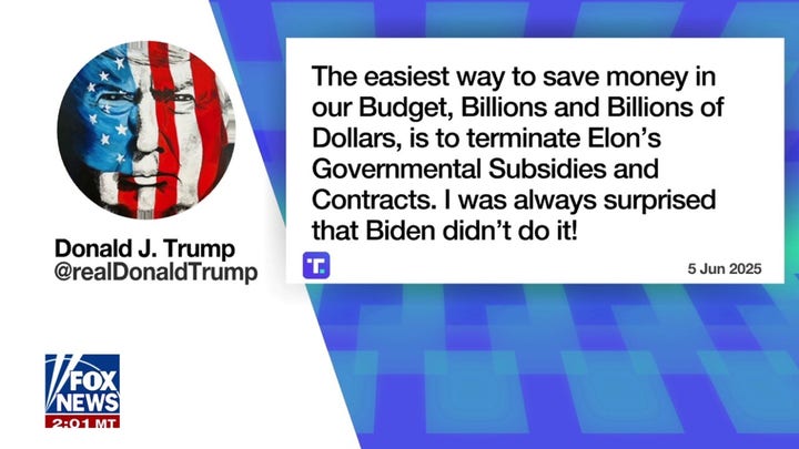 Trump and Elon's war of words