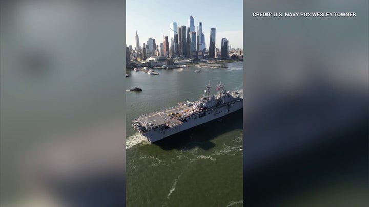 Memorable visit: Watch as USS Wasp departs from NYC at end of Fleet Week 2023