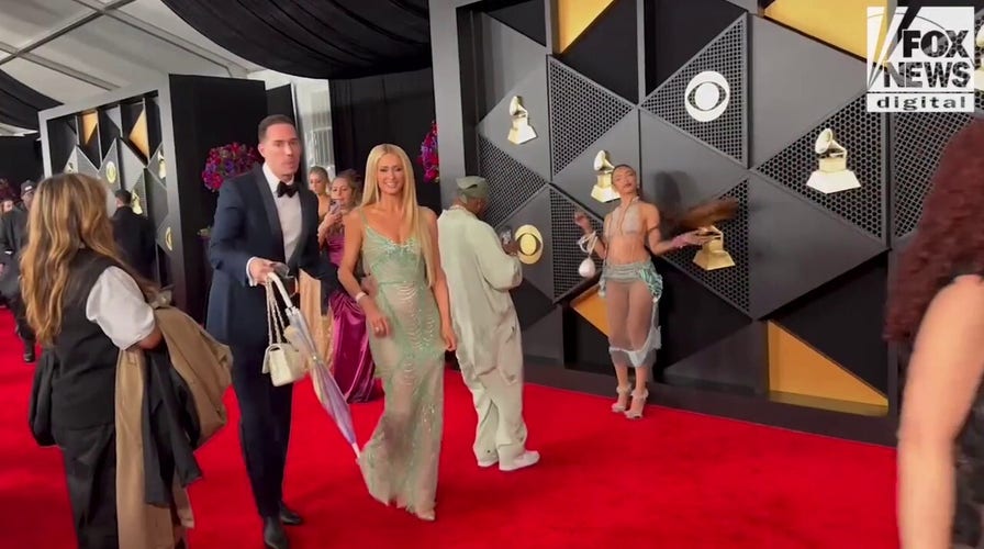 Paris Hilton on the 2024 Grammys red carpet