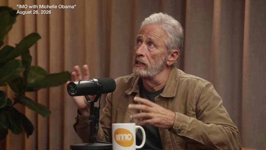 Jon Stewart tells Michelle Obama he questions whether his show has given America 'political diabetes'