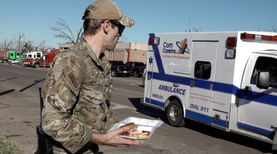 WATCH NOW: Food truck owner parks in middle of tornado wreckage, gives free meals to tornado first responders, victims