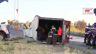 Overturned tractor trailer carrying 40,000 pounds of strawberries creates traffic jam - Fox News