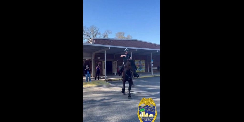 Police sergeant scores a basket while on horseback