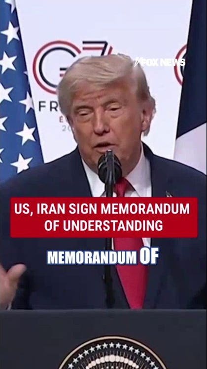 US, Iran sign memorandum of understanding ENDING WAR