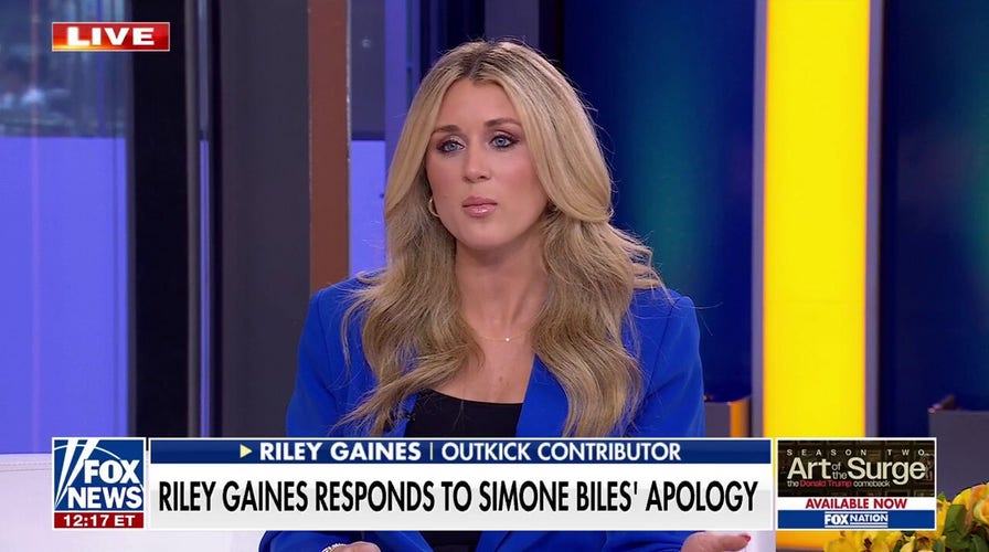 Riley Gaines responds to Simone Biles' apology: 'I'm on the right side of history'