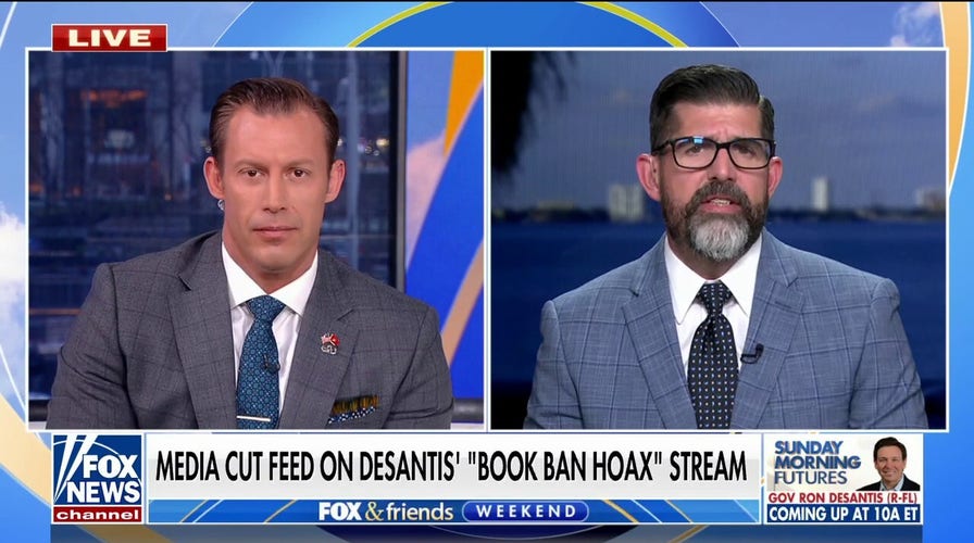 Media forced to cut feed on DeSantis' 'book ban hoax' stream
