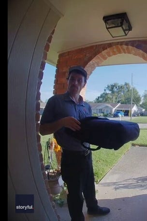 SEE IT: Squirrel LEAPS into door