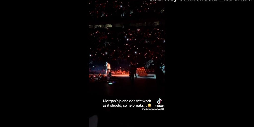 Morgan Wallen pushes over a piano after getting frustrated on stage