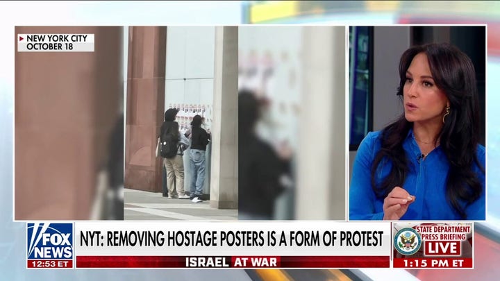 NY Times slammed for 'abominable' spinning of vandalism of Hamas hostage posters