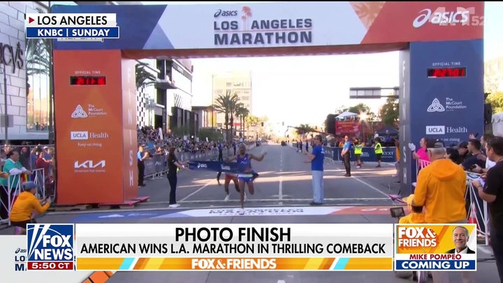 High school coach wins LA marathon in thrilling finish