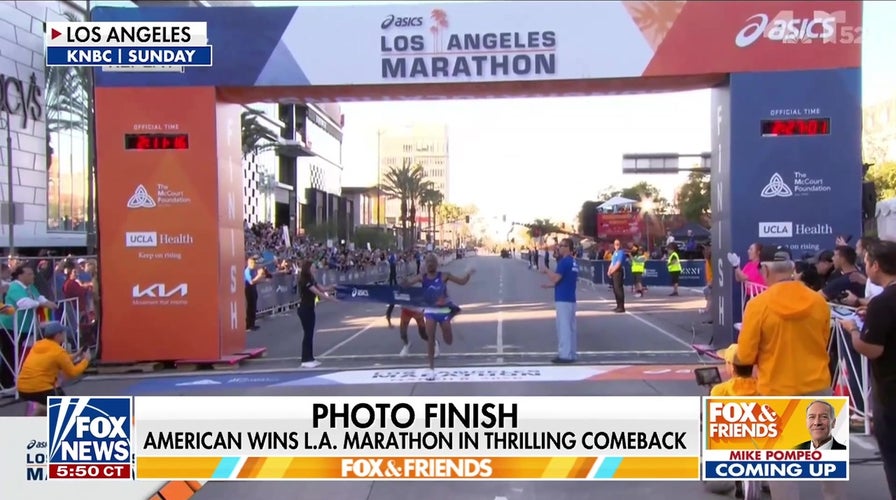 High schoolhouse  manager  wins LA marathon successful  thrilling finish