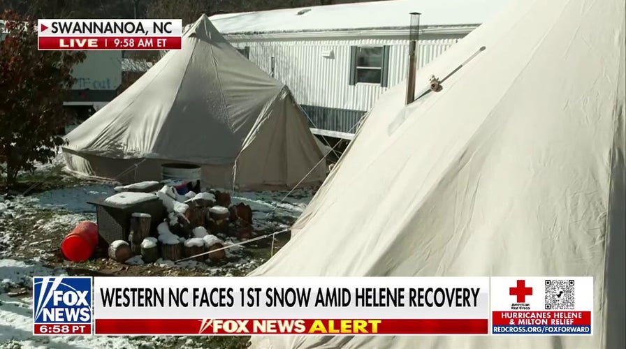 Western North Carolina sees snow amid Hurricane Helene recovery