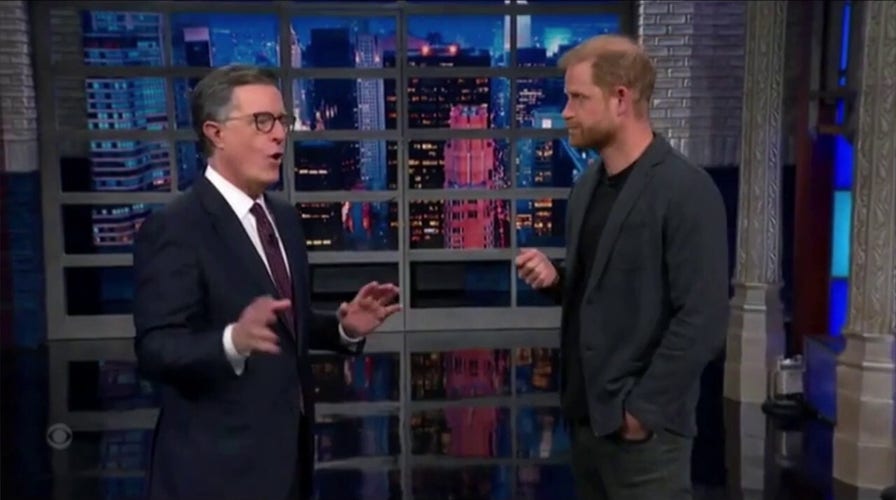 Prince Harry pokes fun at Americans for electing 'king' Trump during Colbert appearance