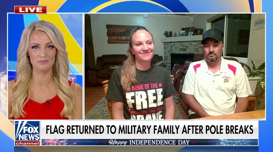 US flag properly folded, returned to military family
