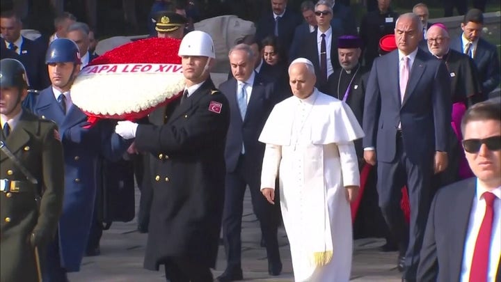 Pope Leo XIV begins the first leg of his historic overseas trip in Turkey