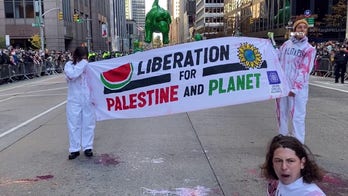 Pro-Palestinian protesters disrupt Macy's Thanksgiving Day Parade in New York City