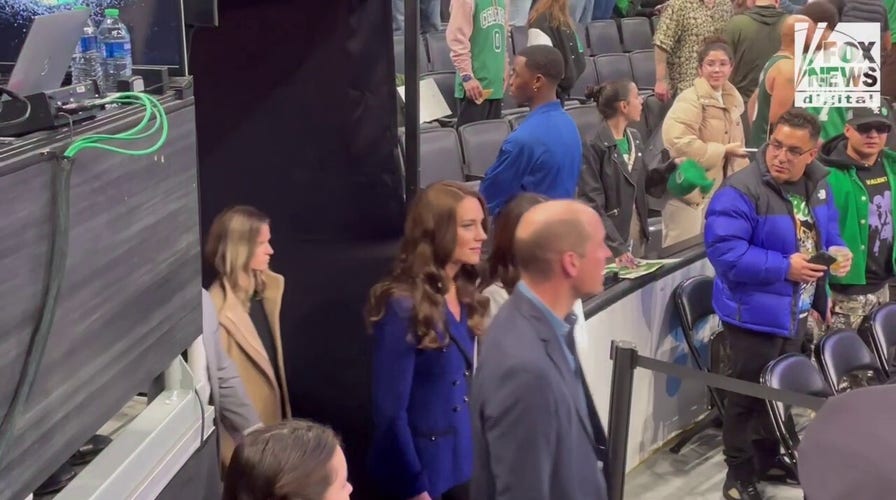 Prince William and Kate Middleton arrive at the TD Garden for the Celtics game