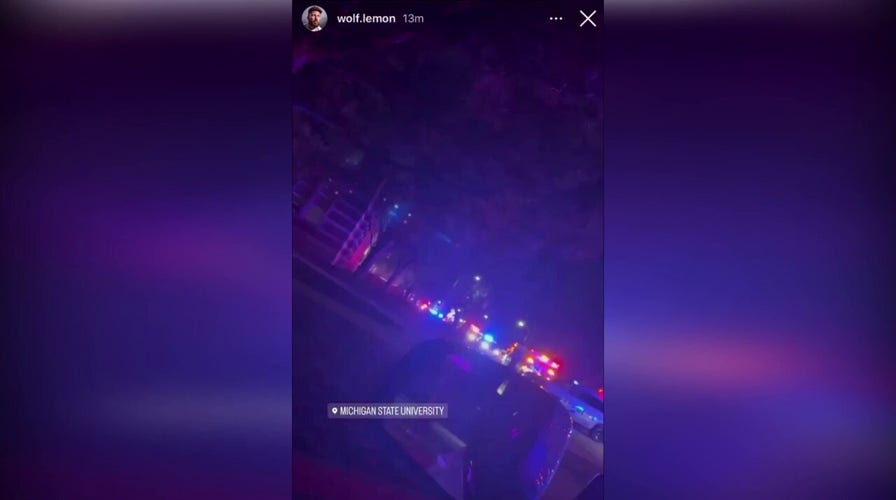 Footage of police response to reports of a shooting at Michigan State in East Lansing