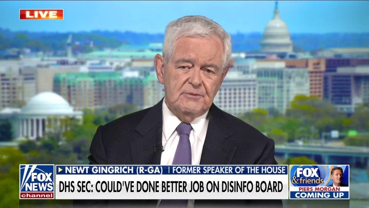 Gingrich: Biden admin. disinfo board is a good example of big government censorship at work