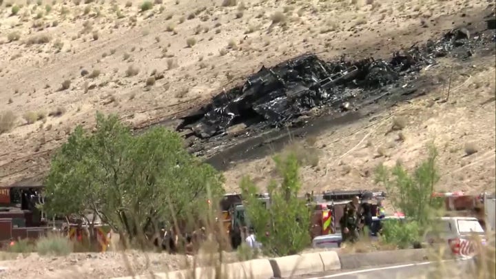 Military aircraft crashes, catches fire near New Mexico airport
