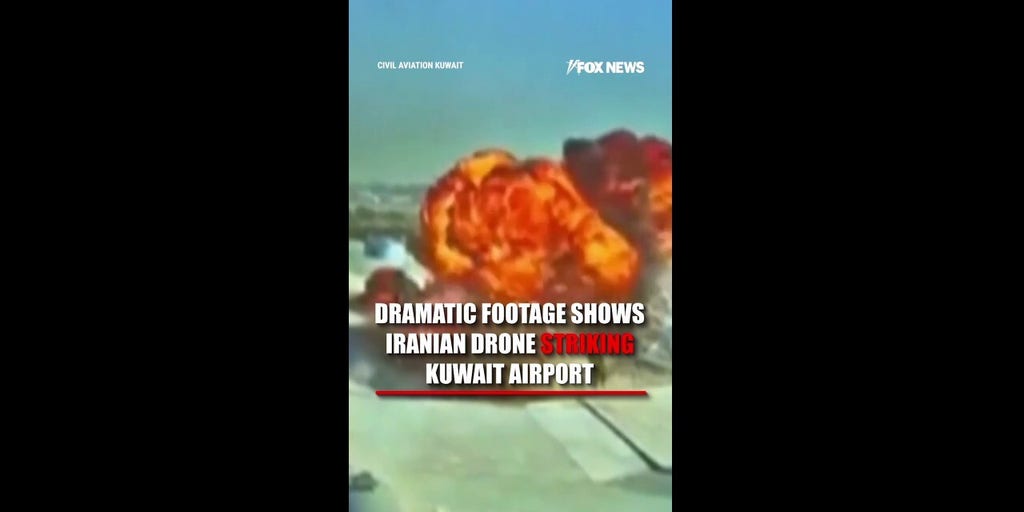 JARRING video shows Iranian drone striking Kuwait airport