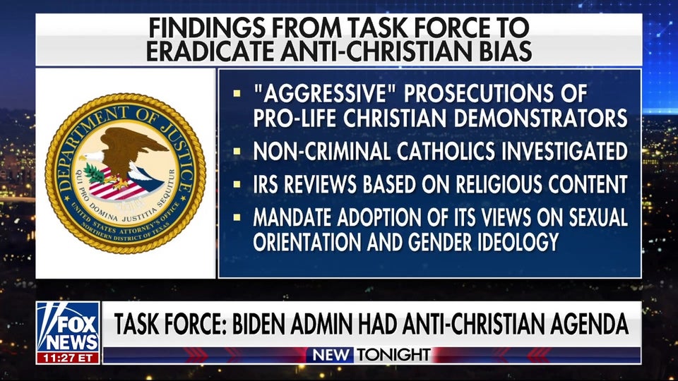DOJ report alleges Biden admin had anti-Christian bias