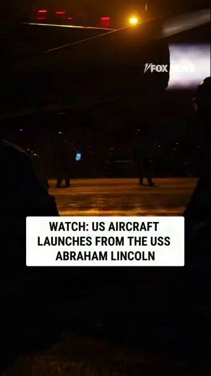 WATCH: US aircraft launches from the USS Abraham Lincoln