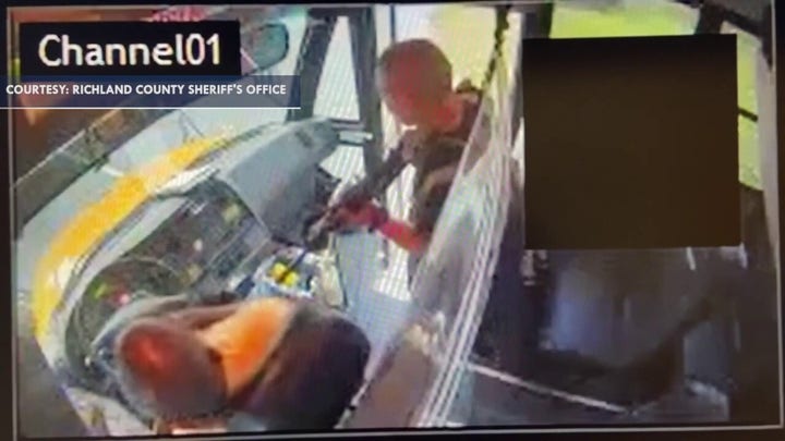 Surveillance video shows Fort Jackson trainee hijacking school bus